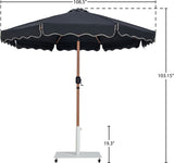Amalfi Water Resistant Fabric And Aluminum Patio Umbrella With Base Set