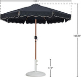 Amalfi Water Resistant Fabric And Aluminum Patio Umbrella With Base Set