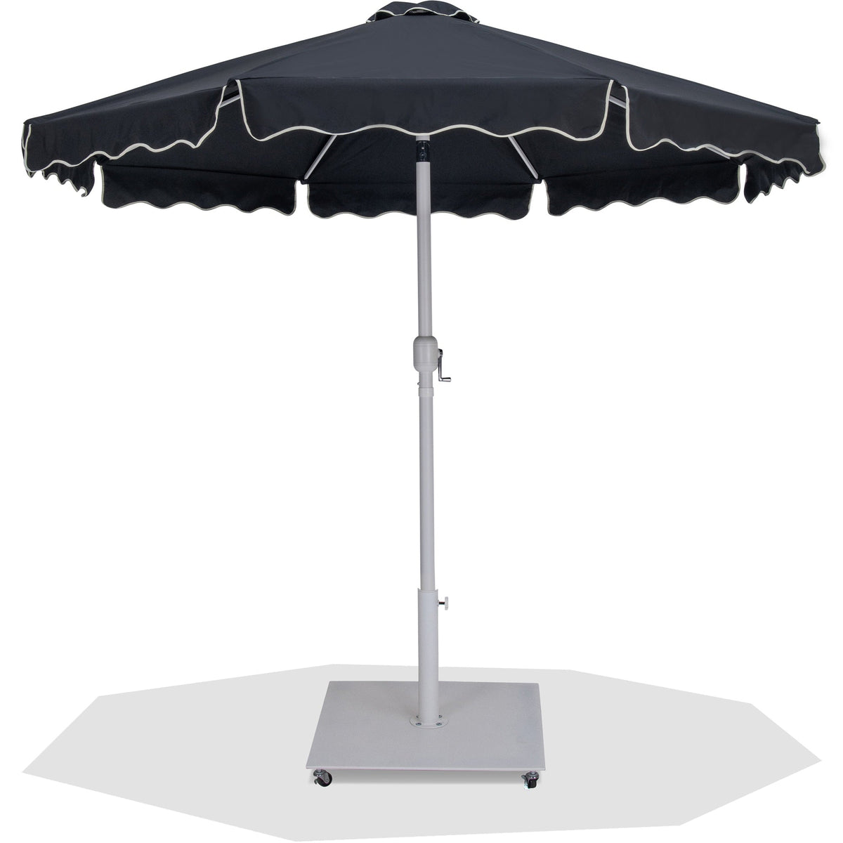 Amalfi Water Resistant Fabric And Aluminum Patio Umbrella With Base Set
