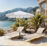 Amalfi Water Resistant Fabric And Aluminum Patio Umbrella With Base Set
