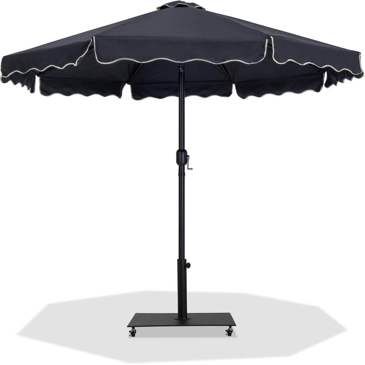 Amalfi Water Resistant Fabric And Aluminum Patio Umbrella With Base Set
