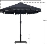 Amalfi Water Resistant Fabric And Aluminum Patio Umbrella With Base Set