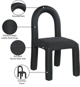 Amari Vegan Leather And Boucle Fabric Upholstered Dining Chair Set of 2