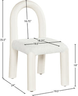 Amari Vegan Leather And Boucle Fabric Upholstered Dining Chair Set of 2