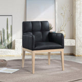 Adrian Vegan Leather Upholstered Dining Arm Chair Set of 2