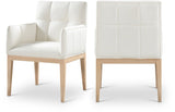 Adrian Vegan Leather Upholstered Dining Arm Chair Set of 2