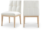 Adrian Vegan Leather Upholstered Dining Side Chair Set of 2