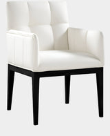 Adrian Vegan Leather Upholstered Dining Arm Chair Set of 2