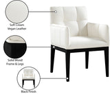 Adrian Vegan Leather Upholstered Dining Arm Chair Set of 2
