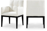 Adrian Vegan Leather Upholstered Dining Arm Chair Set of 2