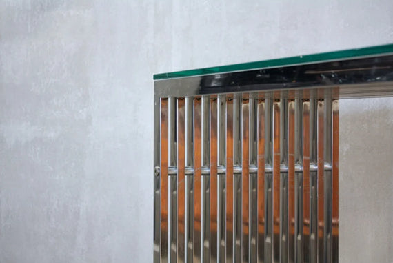 Slate Console Table with Glass