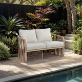 San Pietro Resilient Waterproof Fabric Upholstered Outdoor Patio Loveseat