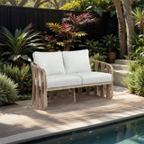 San Pietro Resilient Waterproof Fabric Upholstered Outdoor Patio Loveseat