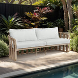 San Pietro Resilient Waterproof Fabric Upholstered Outdoor Patio Sofa