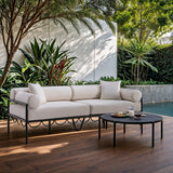 Portofino Resilient Water Repellent Fabric Upholstered Outdoor Patio Sofa