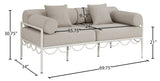 Portofino Resilient Water Repellent Fabric Upholstered Outdoor Patio Loveseat