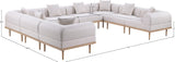 Laguna 142" Resilient Water Resistant Fabric Upholstered Outdoor Patio 8pc. Modular Sectional