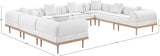Laguna 142" Resilient Water Resistant Fabric Upholstered Outdoor Patio 8pc. Modular Sectional