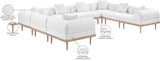 Laguna 142" Resilient Water Resistant Fabric Upholstered Outdoor Patio 8pc. Modular Sectional