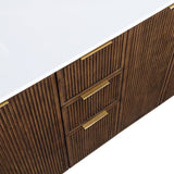 Willard 60" White Engineered Stone And Solid Wood Bathroom Vanity
