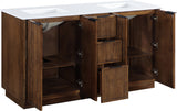 Willard 60" White Engineered Stone And Solid Wood Bathroom Vanity