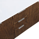 Willard 60" White Engineered Stone And Solid Wood Bathroom Vanity