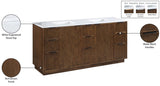 Willard 72" White Engineered Stone And Solid Wood Bathroom Vanity