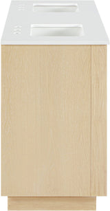 Willard 60" White Engineered Stone And Solid Wood Bathroom Vanity