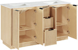 Willard 60" White Engineered Stone And Solid Wood Bathroom Vanity