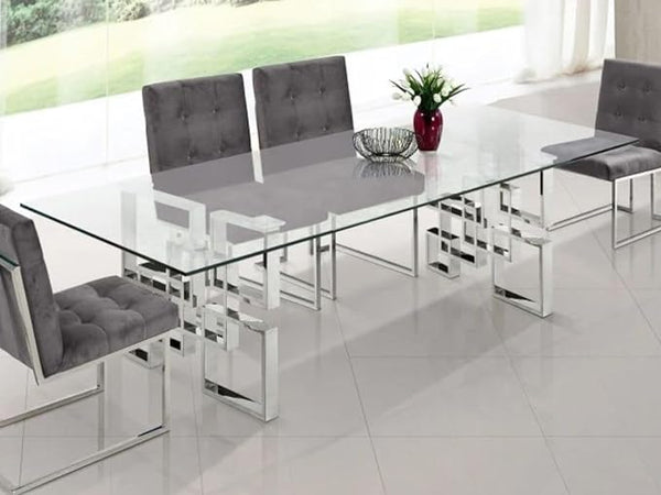 Silver Diva Glass Dining Table
