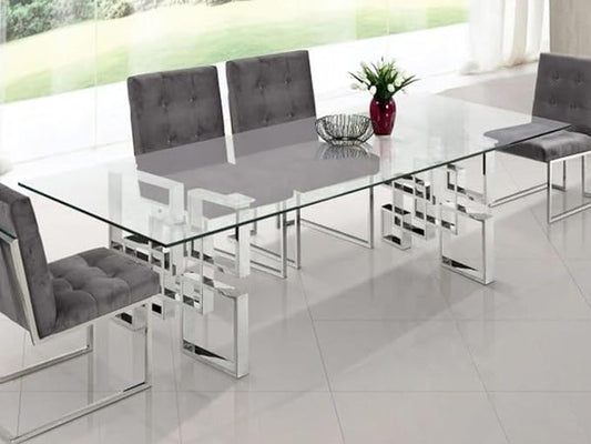 Silver Diva Glass Dining Table