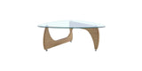 Sculptural Glass Coffee Table (Metal Hooks)