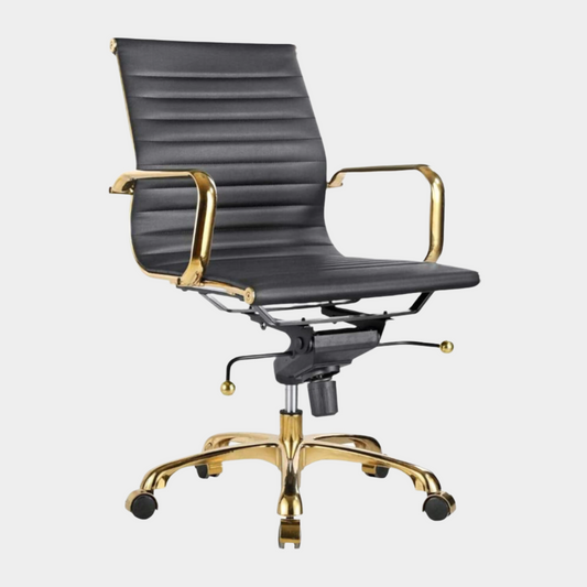 EM Group Management Chair Gold Frame - Low Back
