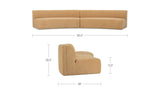 Naomi 2 Piece Concave Modular Sectional