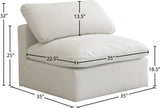 Plush Velvet Upholstered Standard Comfort Modular Armless Chair