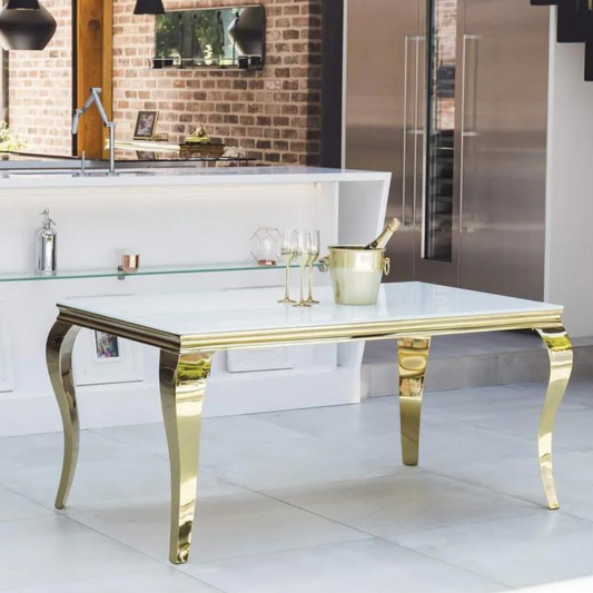 Curved Gold Dining Table