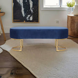Modern Velvet /Gold Orchid Bench