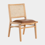 Dalton Leather and Cane Dining Chair