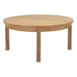 Marina Outdoor Patio Teak Round Coffee Table in Natural