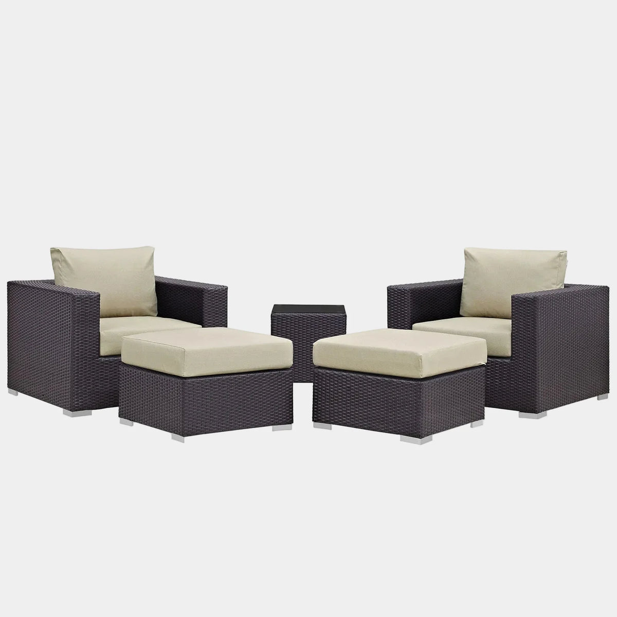 Convene 5 Piece Outdoor Patio Sectional Set