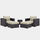 Convene 5 Piece Outdoor Patio Sectional Set