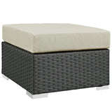 Sojourn 5 Piece Outdoor Patio Sunbrella® Sectional Set in Canvas Antique Beige