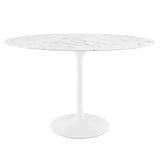 Lippa Oval Artificial Marble Dining Table