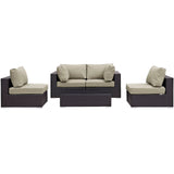 Convene 5 Piece Outdoor Patio Sectional Set