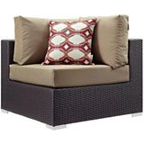 Convene 9 Piece Outdoor Sectional Set in Espresso Mocha