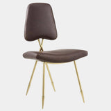 Ponder Antique Faux Leather Dining Side Chair in Brown