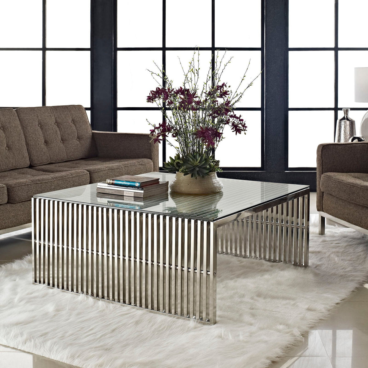 Slate Coffee Table (Glass Top)