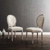 Arise Vintage French Upholstered Fabric Dining Side Chair Set of 2