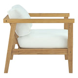 Bayport 5 Piece Outdoor Patio Teak Set in Natural White