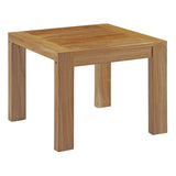 Bayport 5 Piece Outdoor Patio Teak Set in Natural White